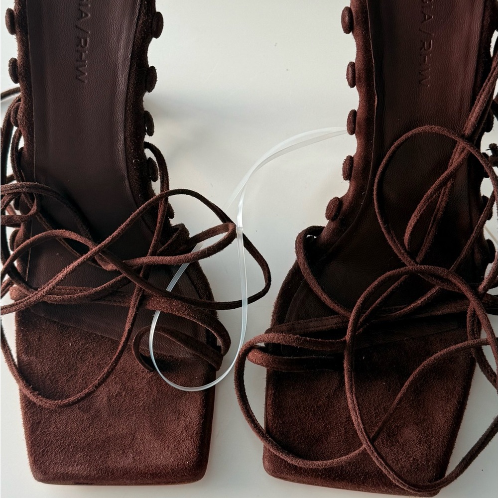 GIABORGHINI suede Brown Lace-Up Women's heels - Picture 7 of 8